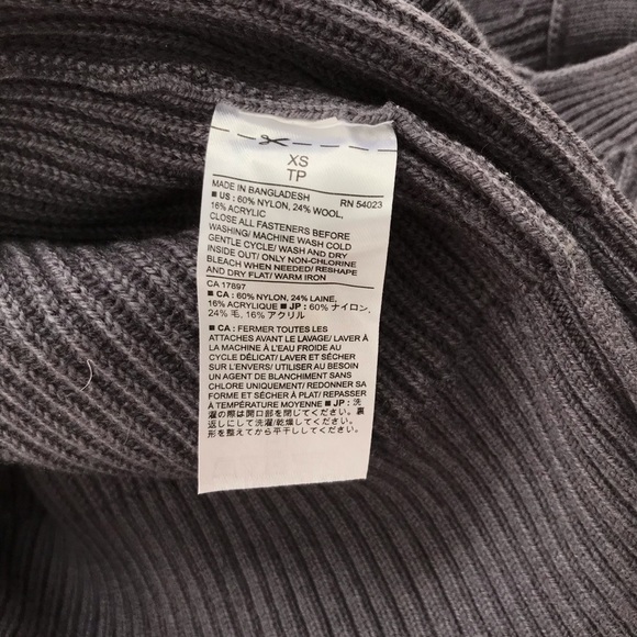 Banana Republic Tie back Sweater Heather Gray Purple Size XS - Picture 7 of 8